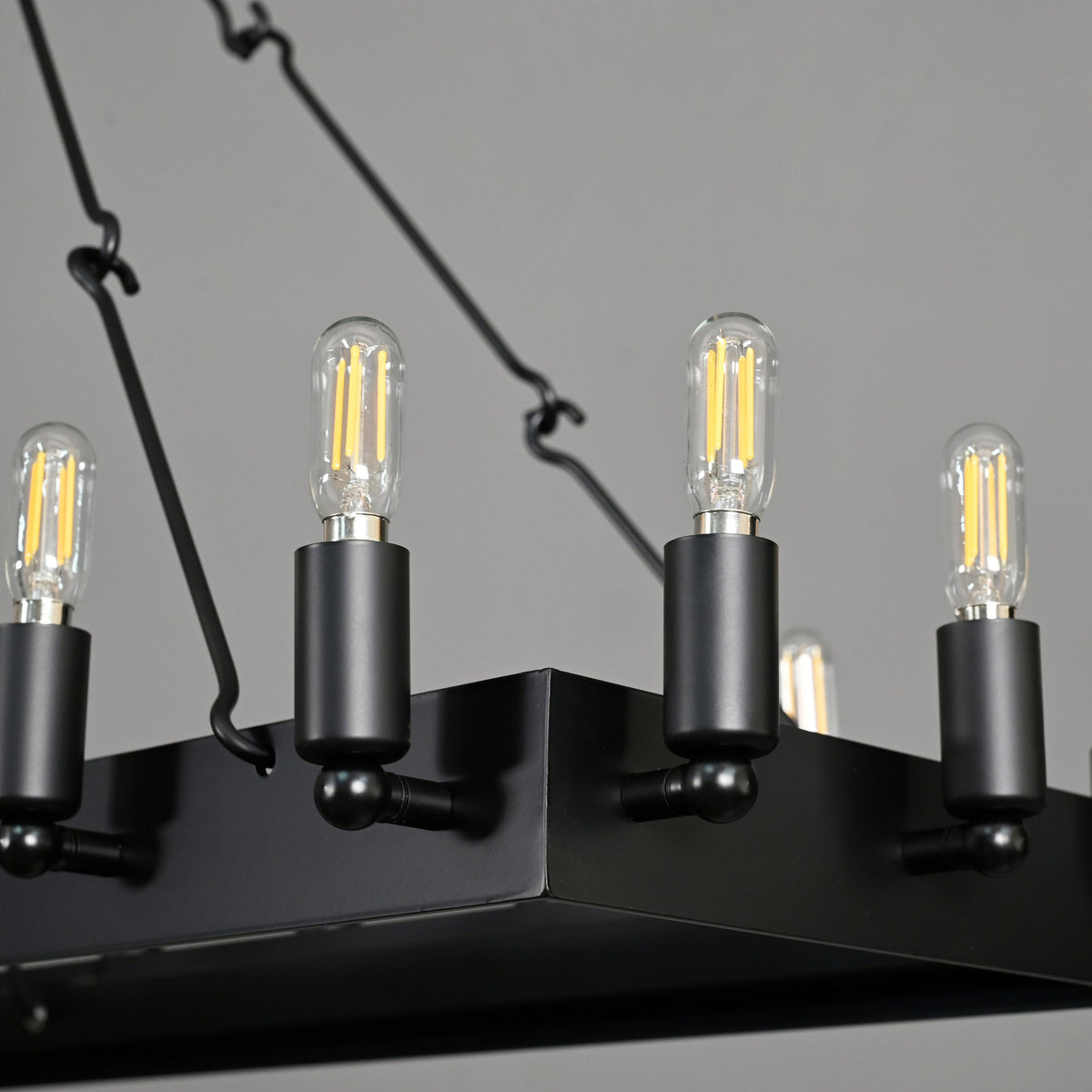 Elaris 41 Inch Tubular Candle Rectangular Chandelier