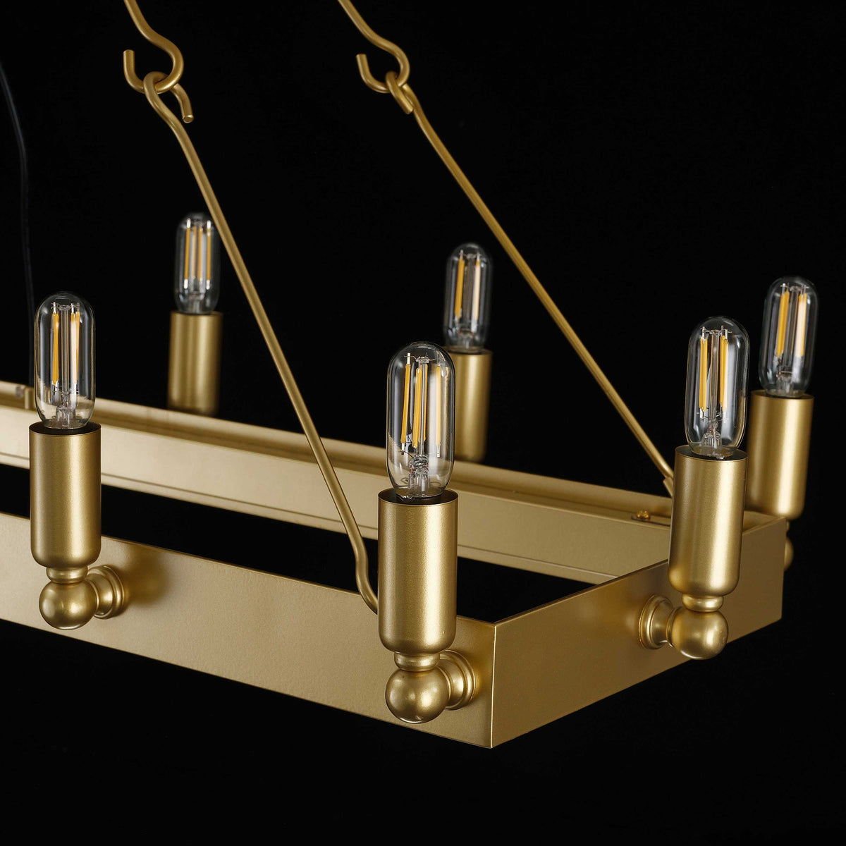Elaris 41 Inch Tubular Candle Rectangular Chandelier