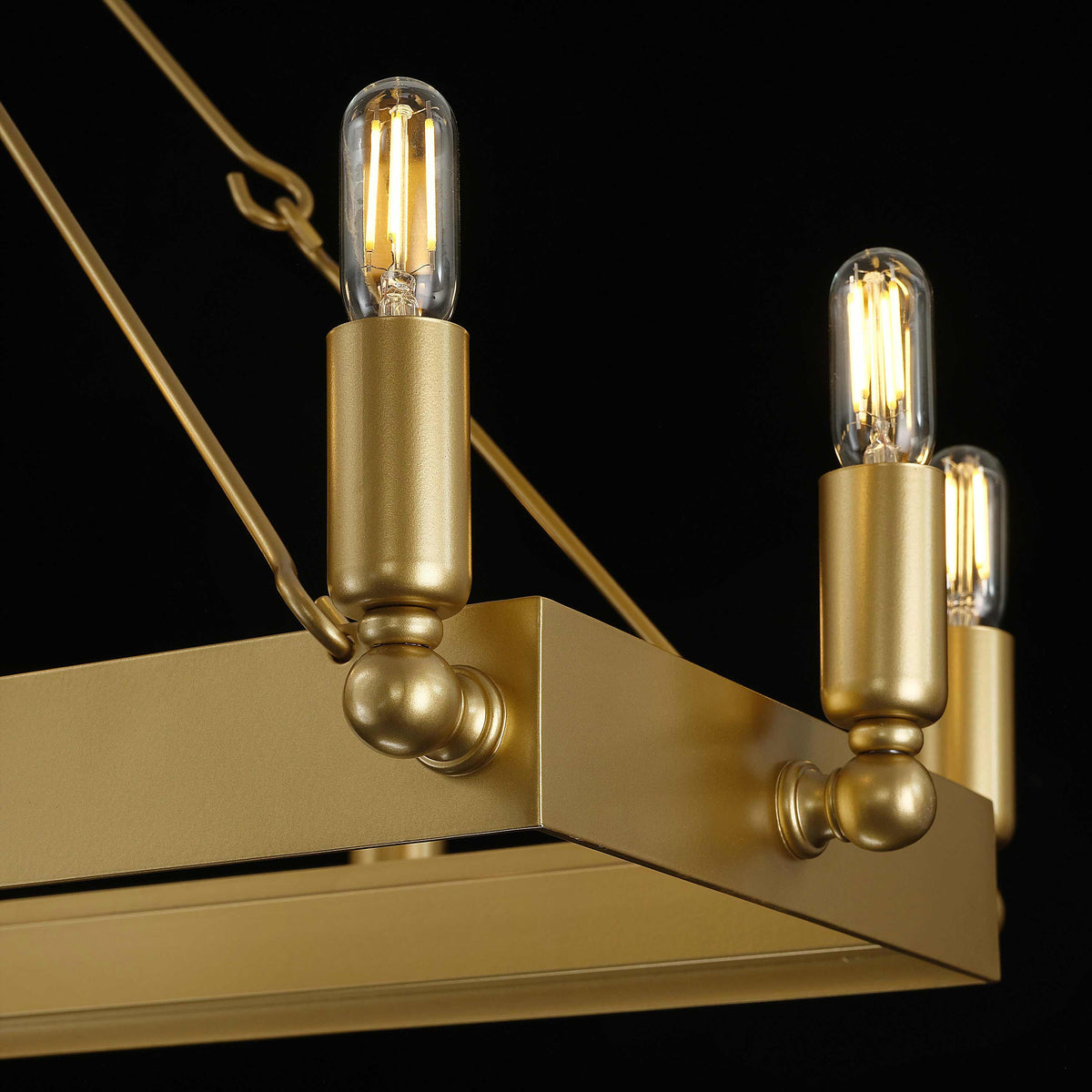 Elaris 41 Inch Tubular Candle Rectangular Chandelier