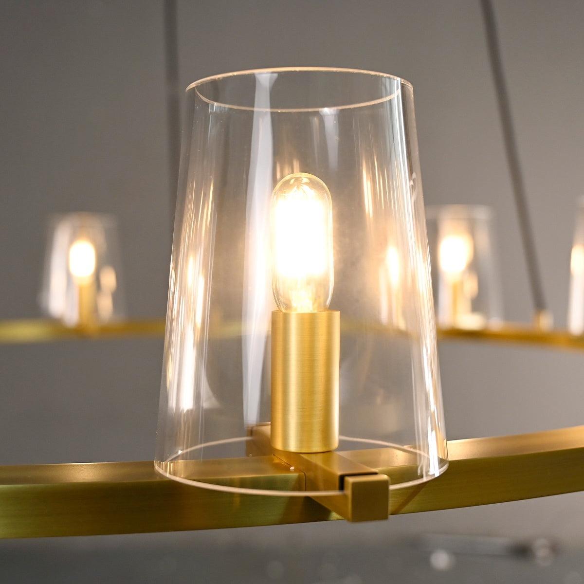 Elvara 60 Inch Cone Glass Shade Round Chandelier