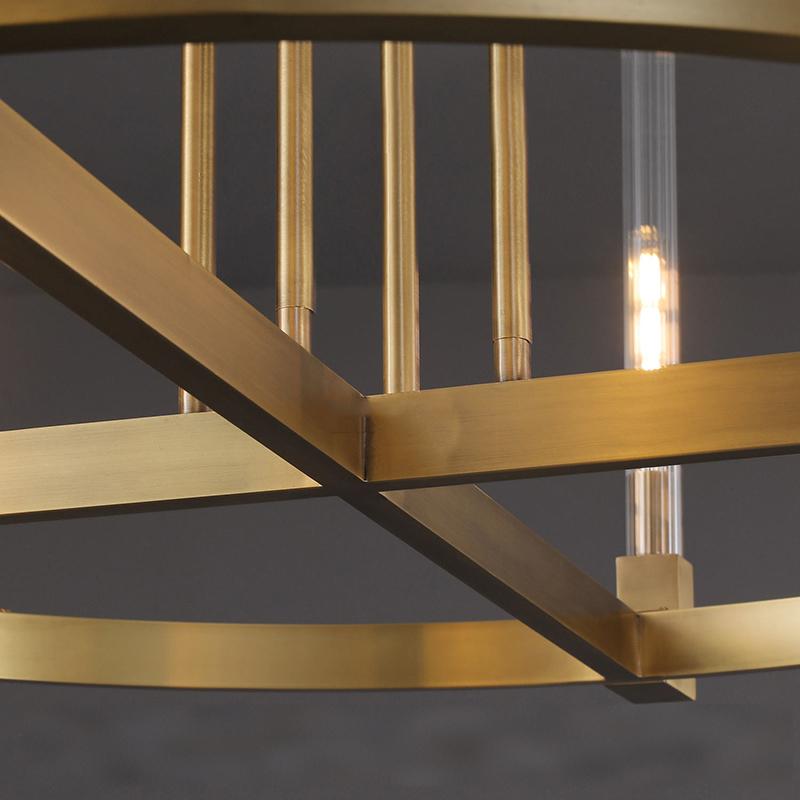Althene 48 Inch Fluted Glass Round Candle Chandelier