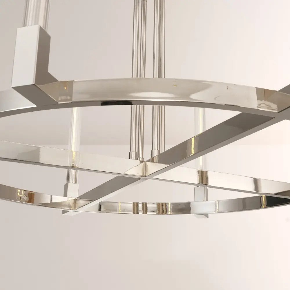 Althene 48 Inch Fluted Glass Round Candle Chandelier