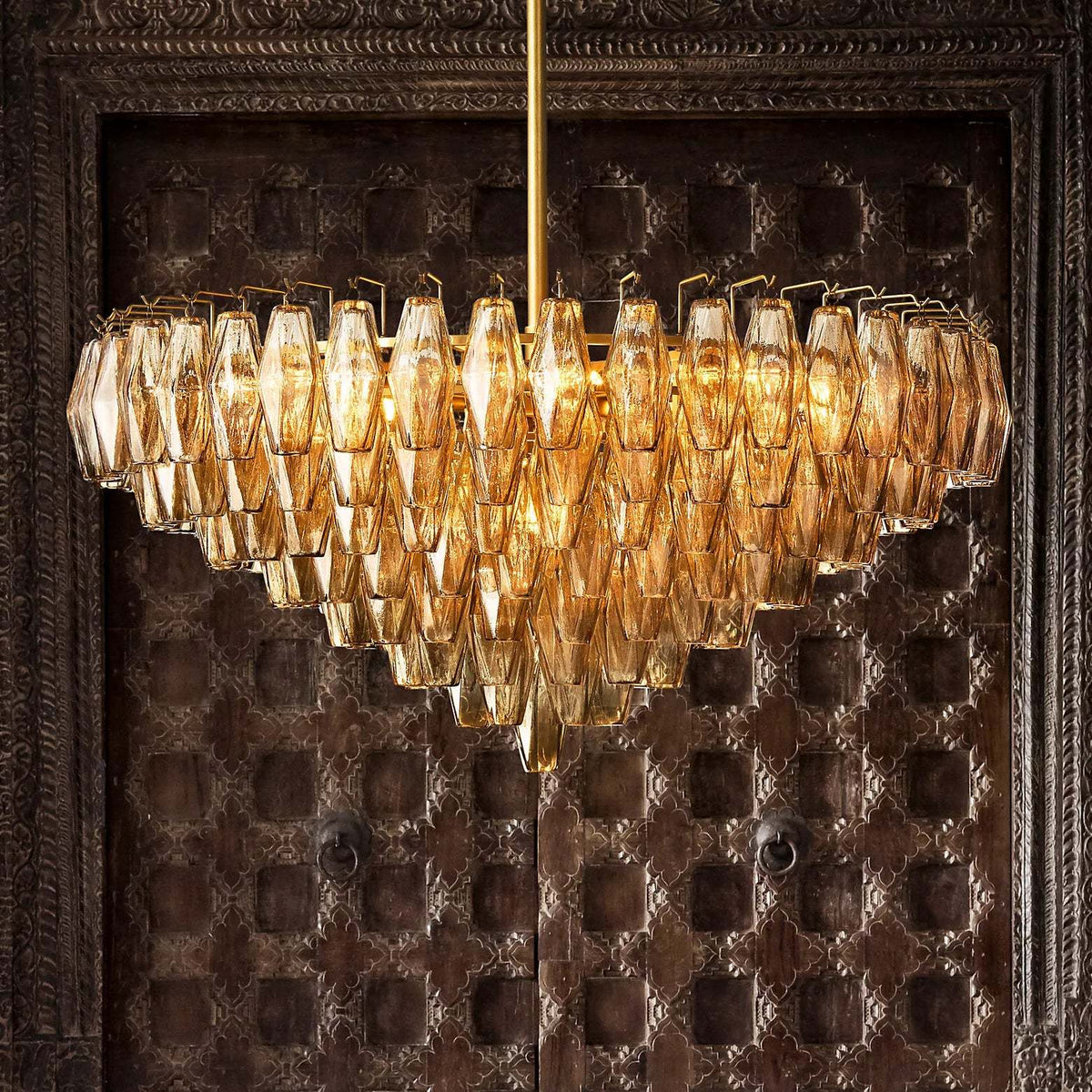 Chiaray Glass Multi-Tier Round Chandelier 61"