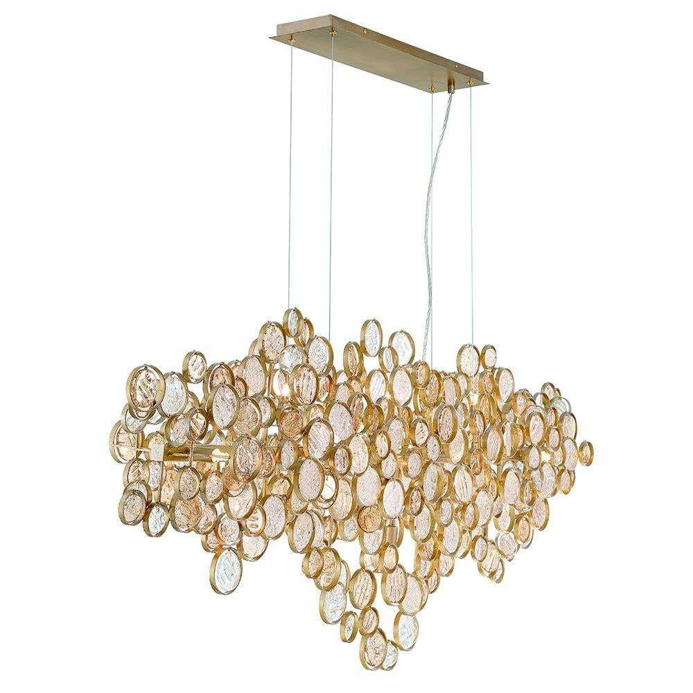 Trento Clustered Glass Linear Chandelier 55"