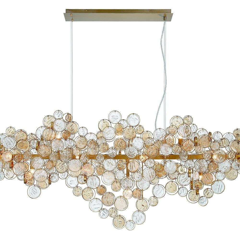 Trento Clustered Glass Linear Chandelier 55"