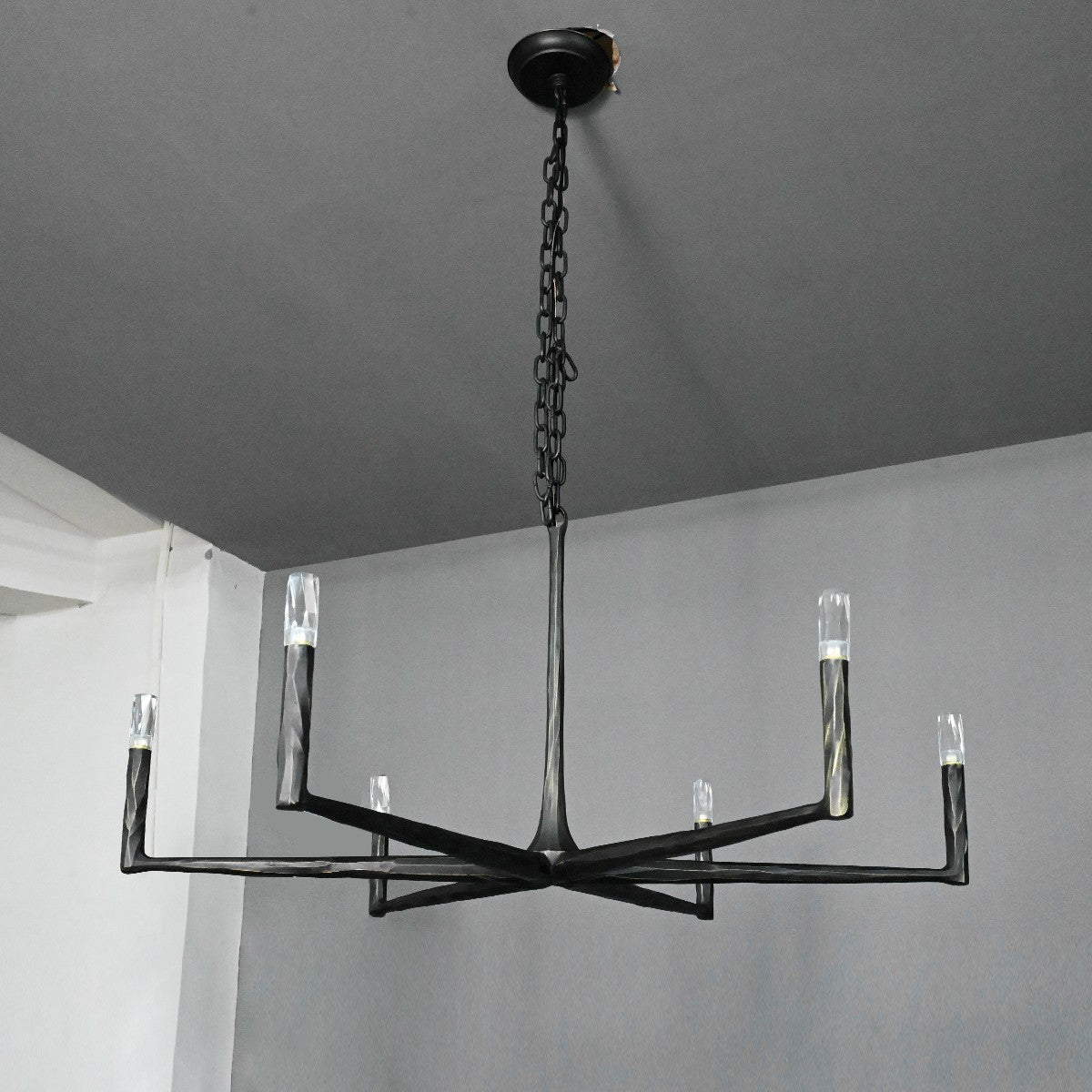 Aurevon 48 Inch Forged Candlestick Arm Chandelier