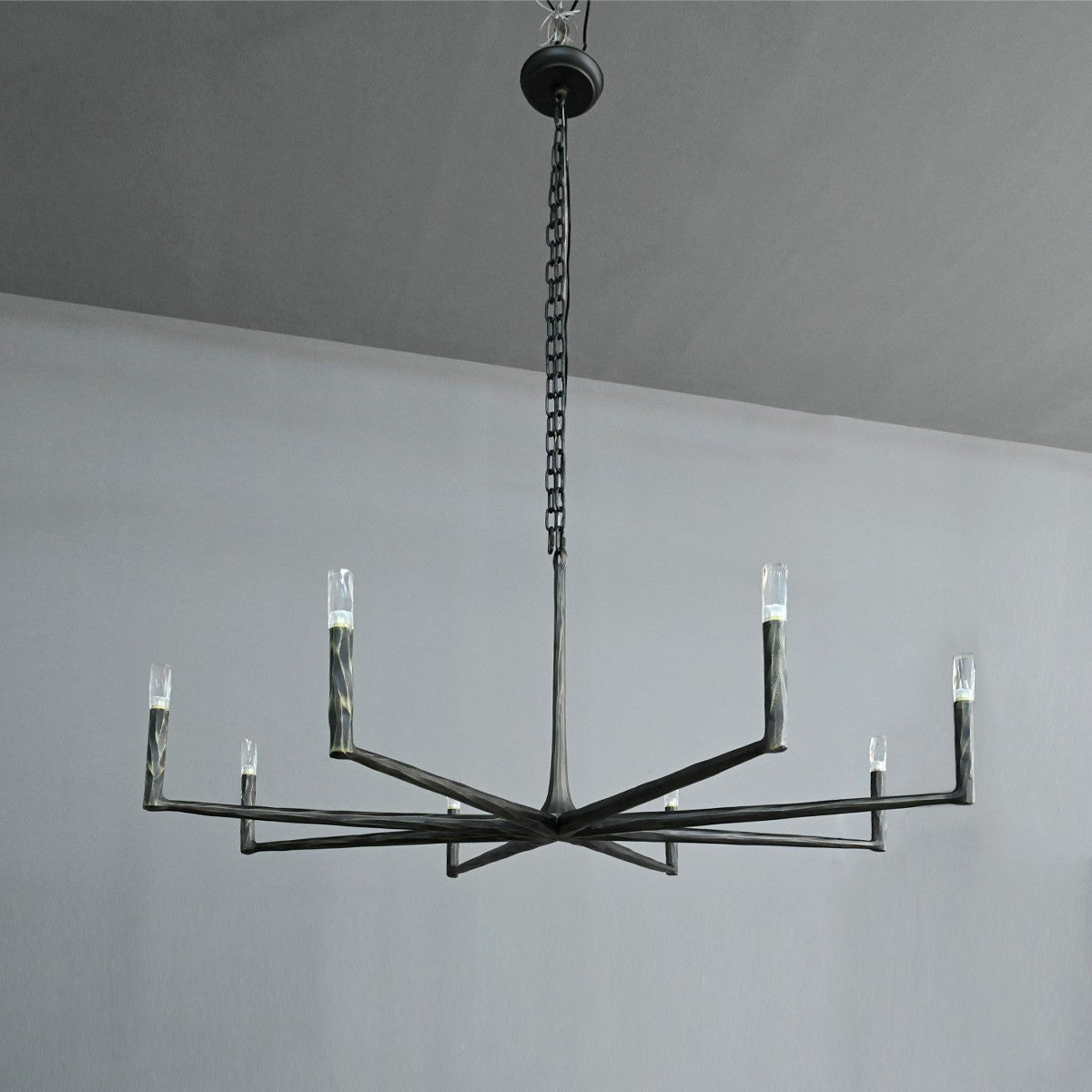 Aurevon 60 Inch Forged Candlestick Arm Chandelier