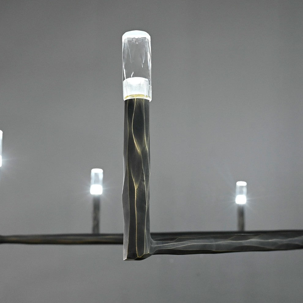 Aurevon 60 Inch Forged Candlestick Arm Chandelier