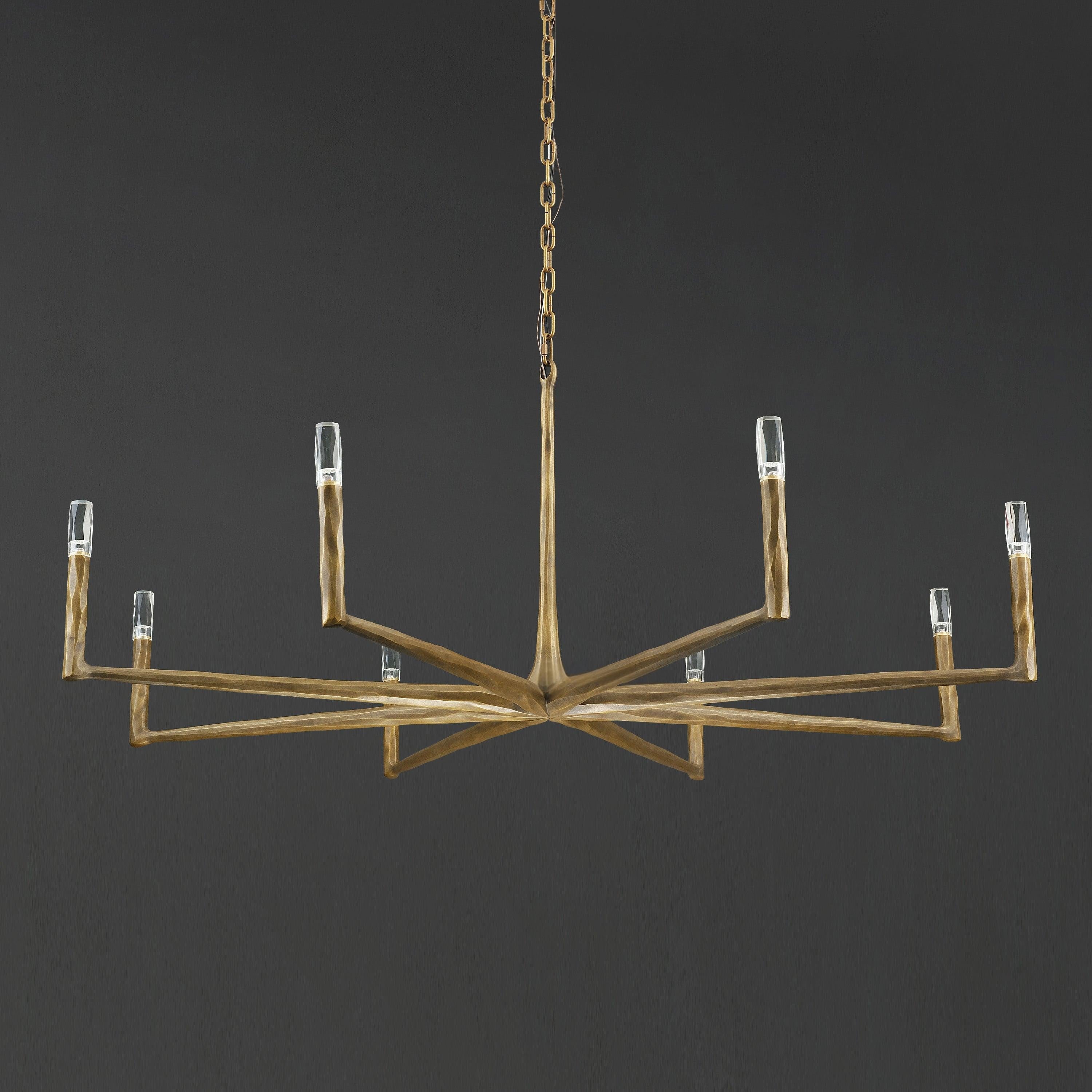Aurevon 60 Inch Forged Candlestick Arm Chandelier