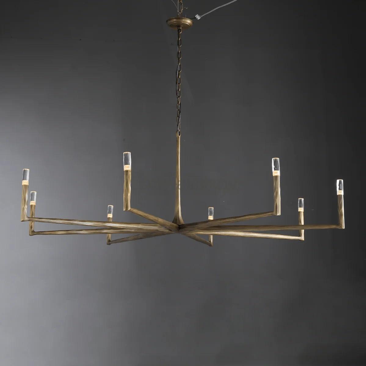Aurevon 72 Inch Forged Candlestick Arm Chandelier