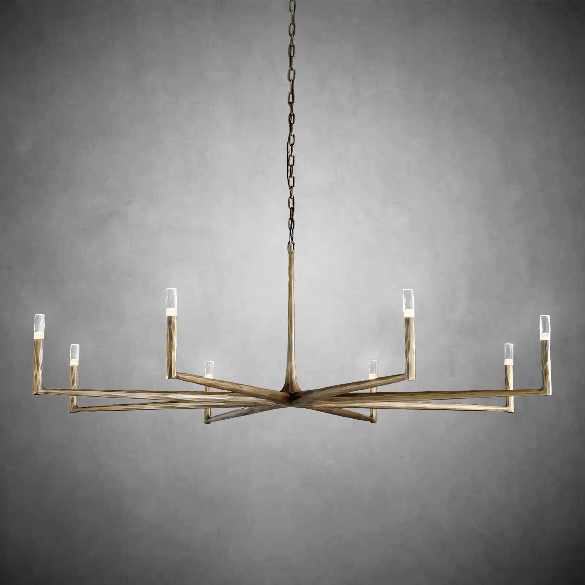 Aurevon 72 Inch Forged Candlestick Arm Chandelier
