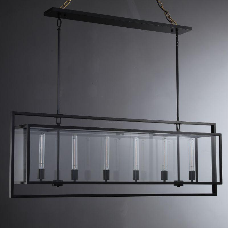 Becker 54 Inch Candelabra Rectangular Glass Chandelier