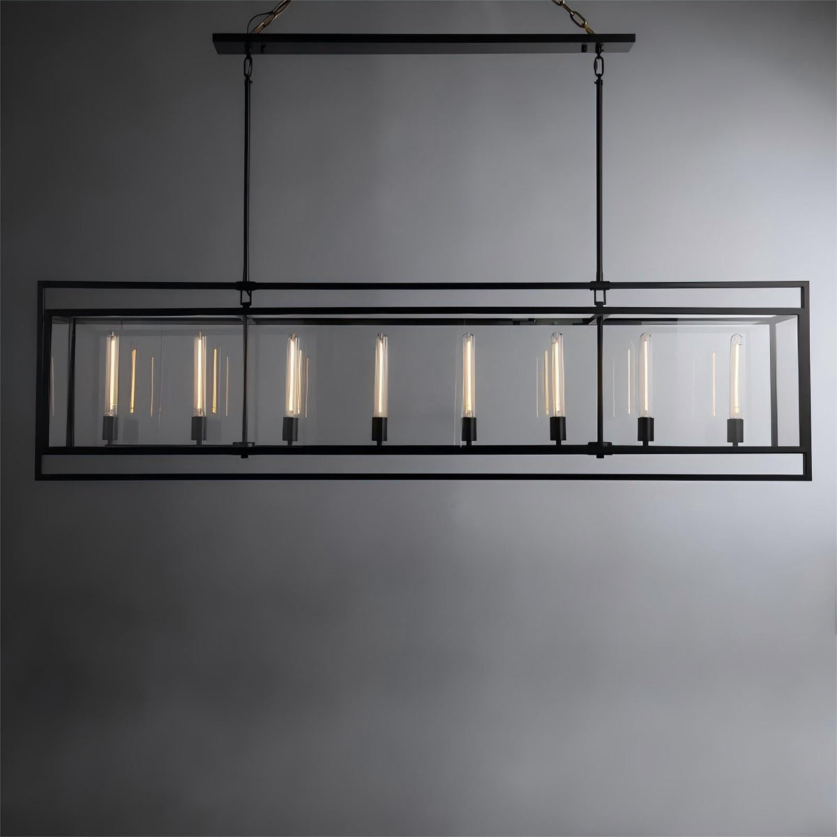 Becker 72 Inch Candelabra Rectangular Glass Chandelier