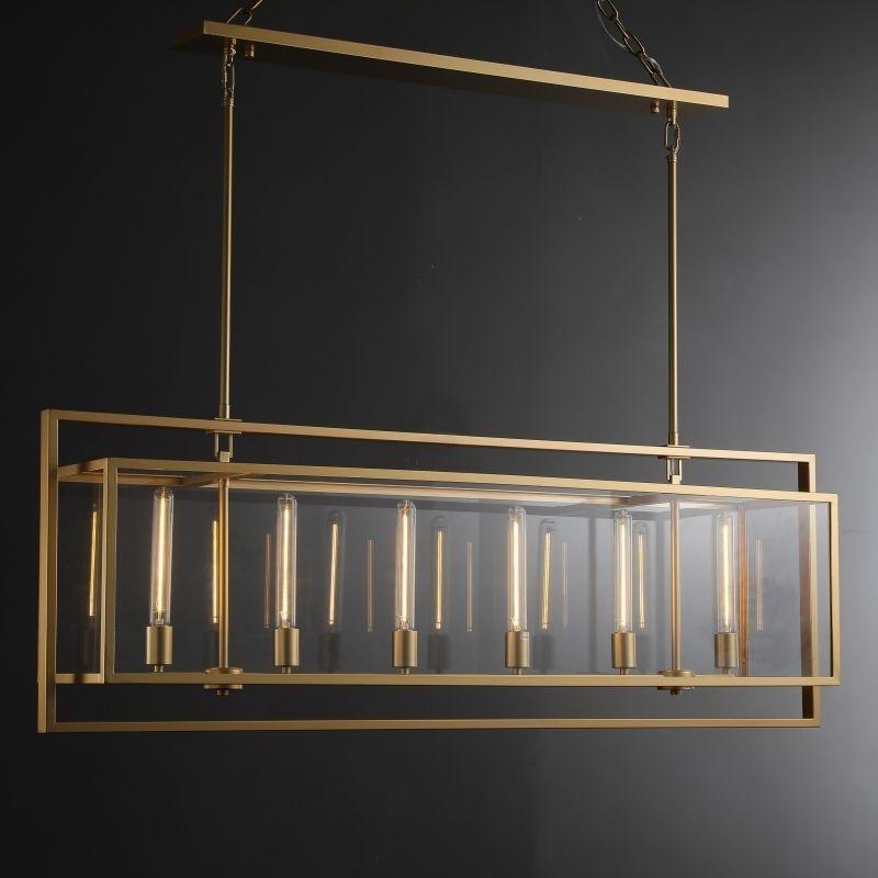 Becker 54 Inch Candelabra Rectangular Glass Chandelier