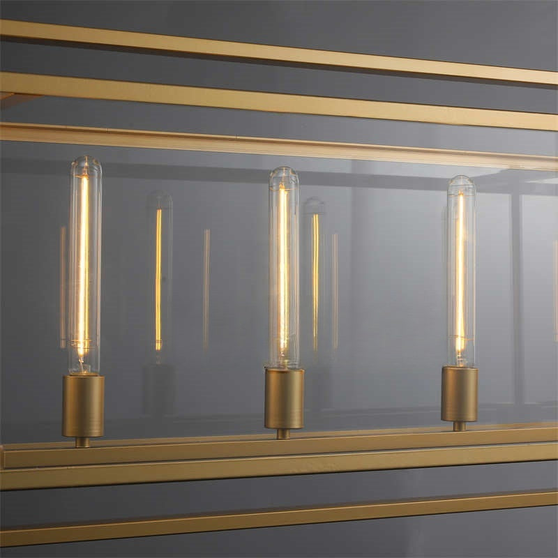 Becker 54 Inch Candelabra Rectangular Glass Chandelier