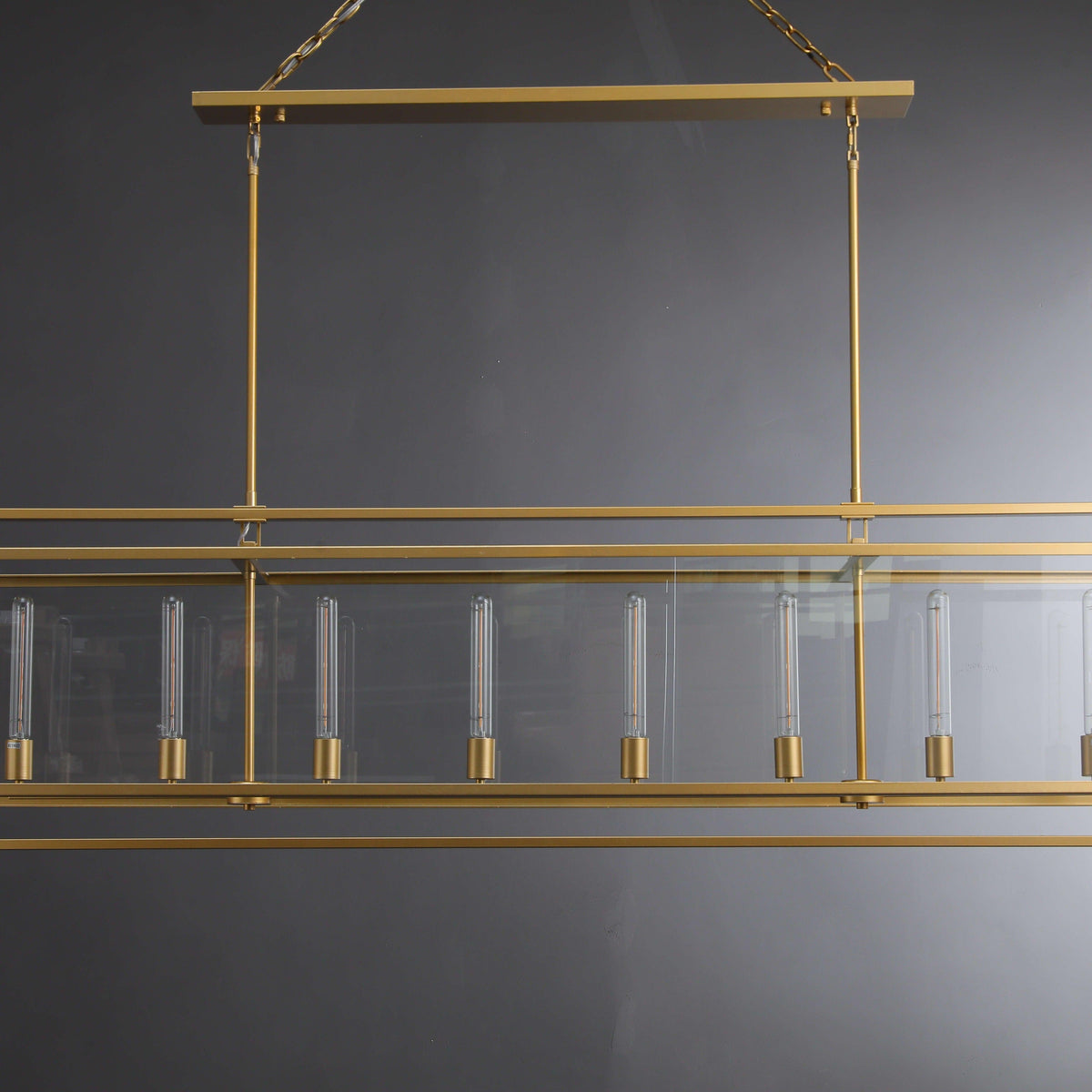 Becker 72 Inch Candelabra Rectangular Glass Chandelier