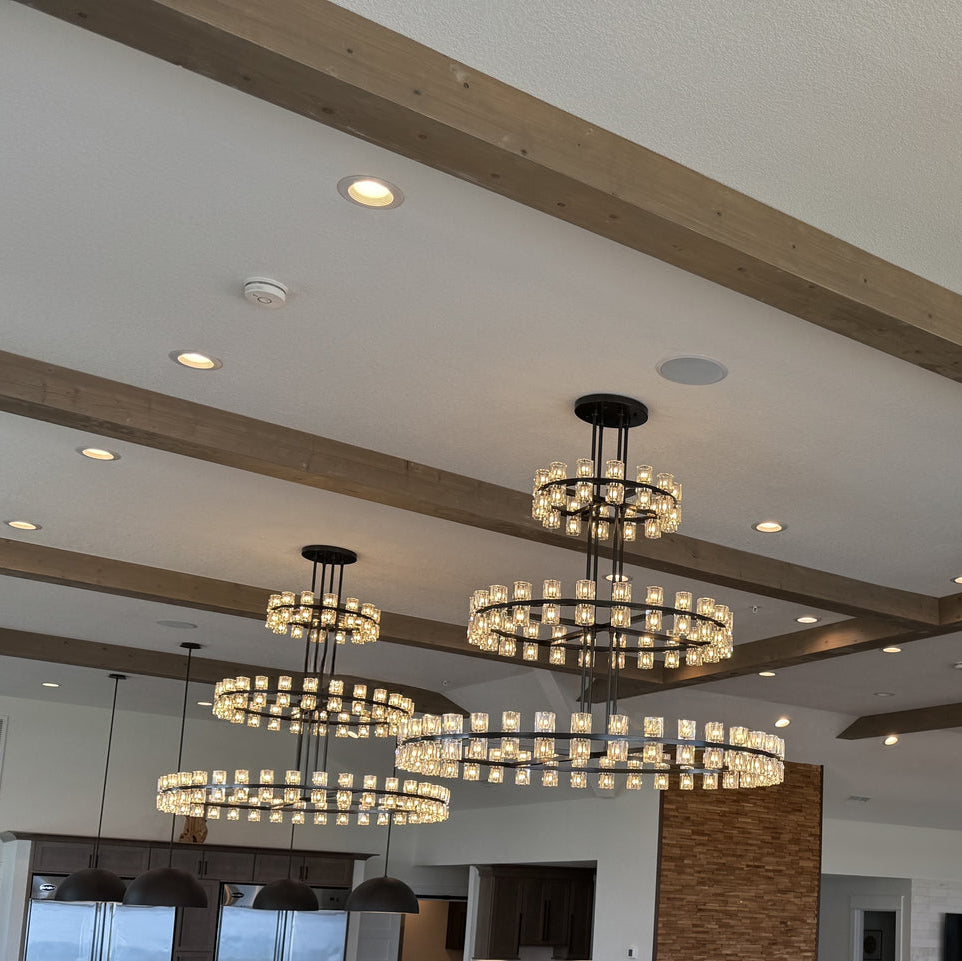 Corvian 60 Inch Three-Tier Modern Crystal Wheel Chandelier