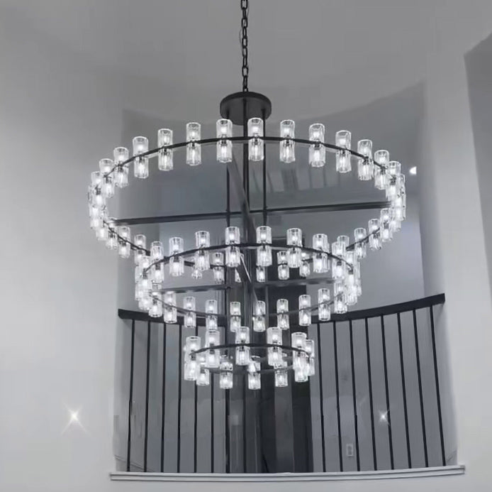 Corvian 60 Inch Three-Tier Modern Crystal Wheel Chandelier