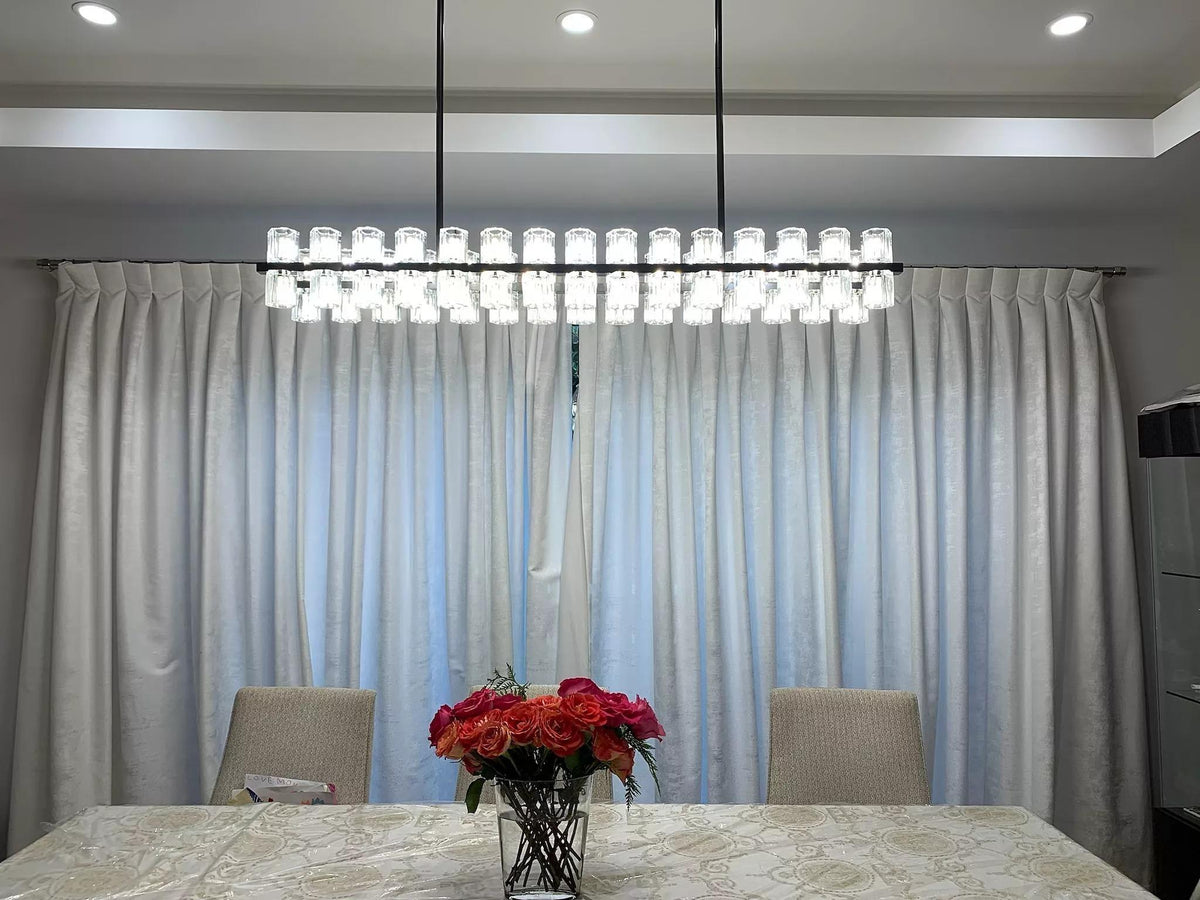 Corvian 54 Inch Modern Linear Crystal Chandelier
