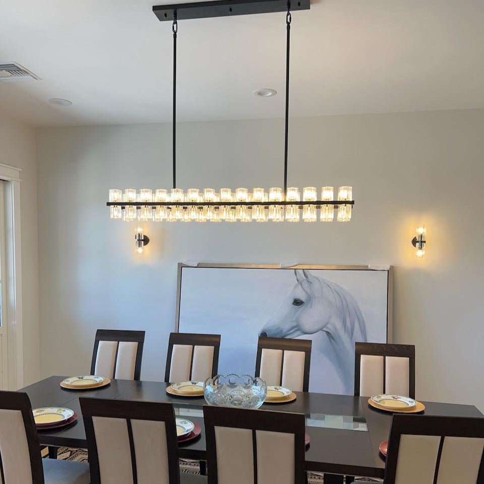Corvian 54 Inch Modern Linear Crystal Chandelier