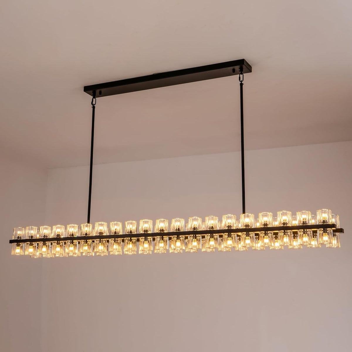 Corvian 72 Inch Modern Linear Crystal Chandelier