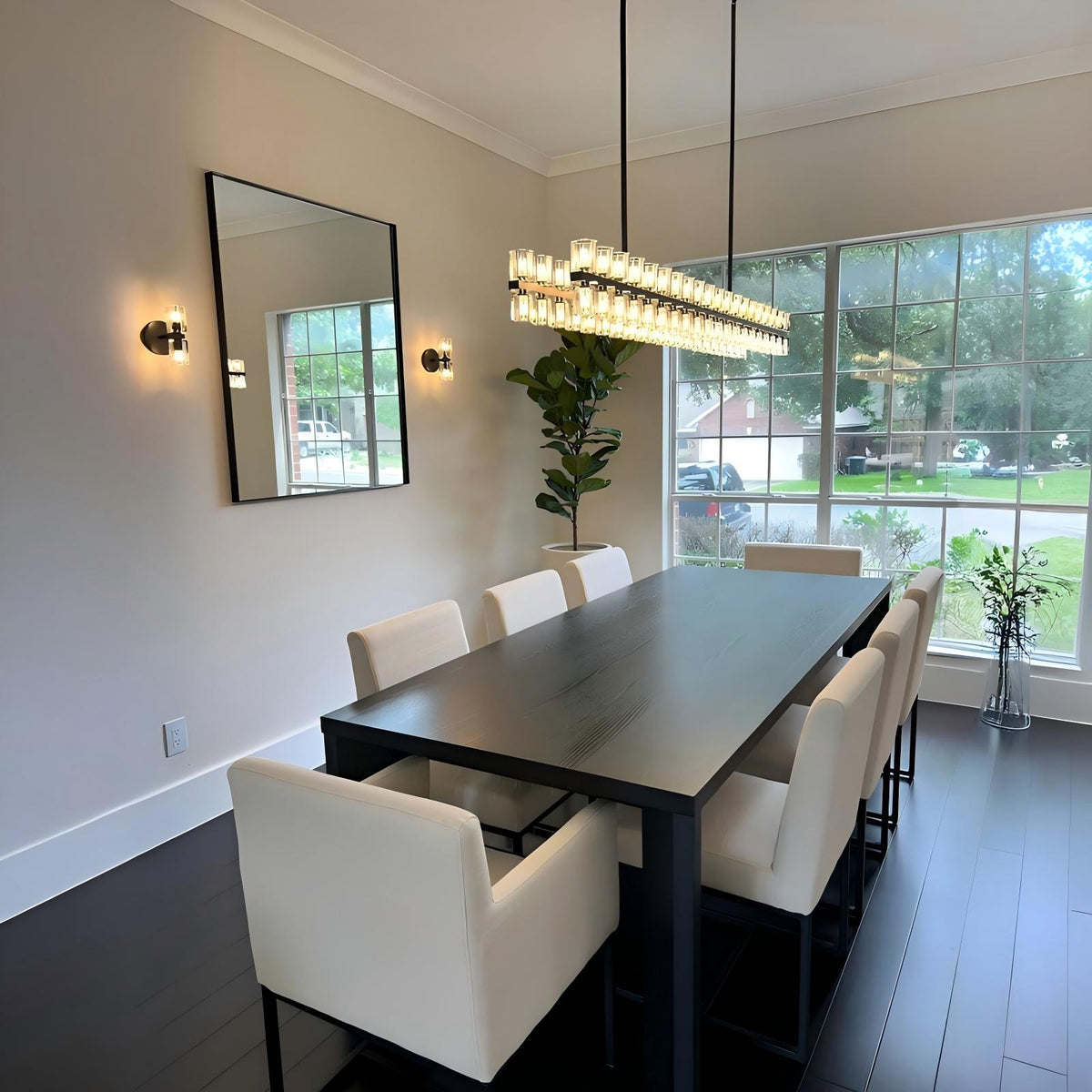 Corvian 72 Inch Modern Linear Crystal Chandelier