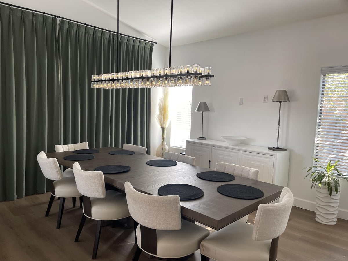 Corvian 72 Inch Modern Linear Crystal Chandelier