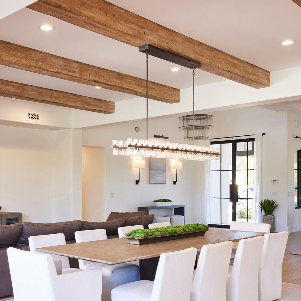 Corvian 72 Inch Modern Linear Crystal Chandelier