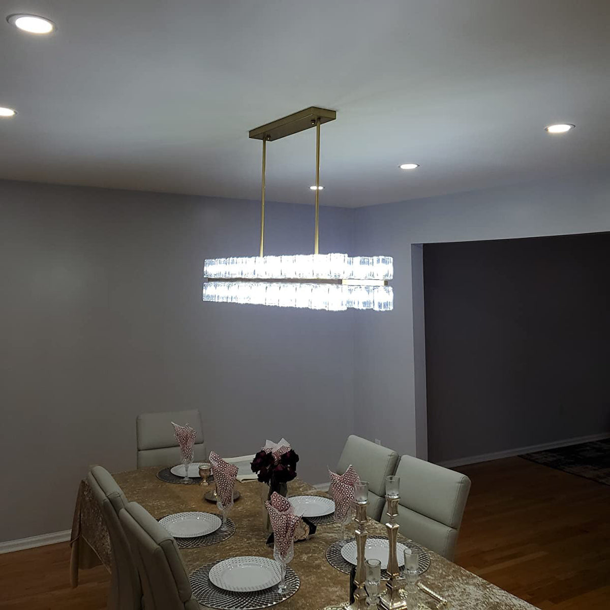 Corvian 39 Inch Modern Linear Crystal Chandelier