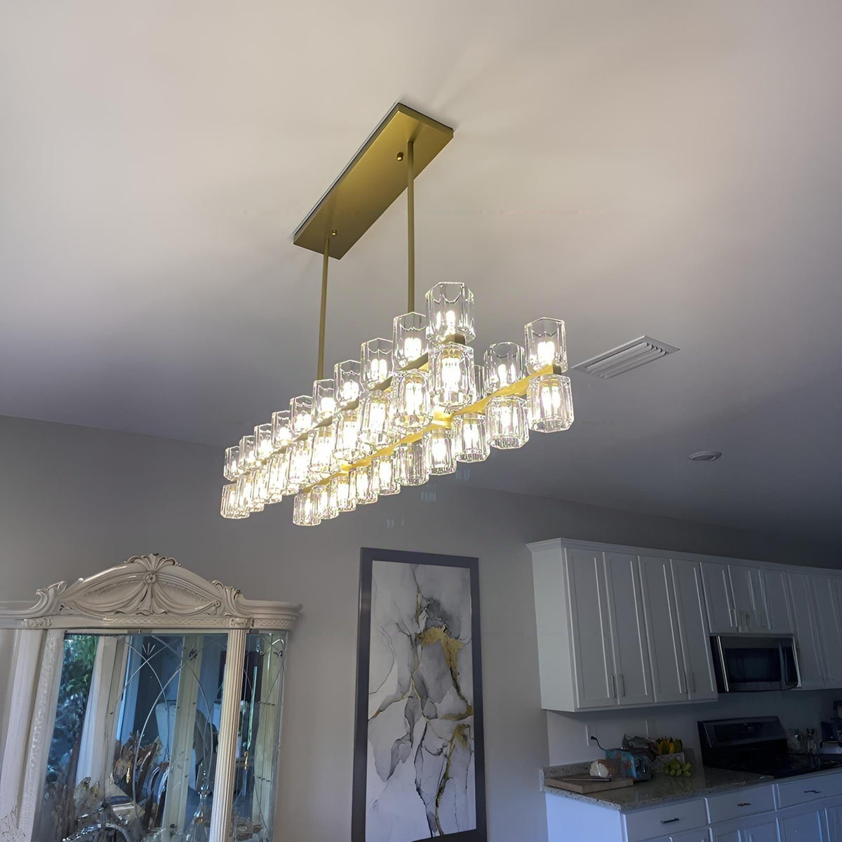 Corvian 39 Inch Modern Linear Crystal Chandelier