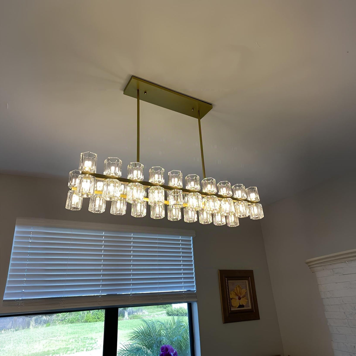 Corvian 39 Inch Modern Linear Crystal Chandelier