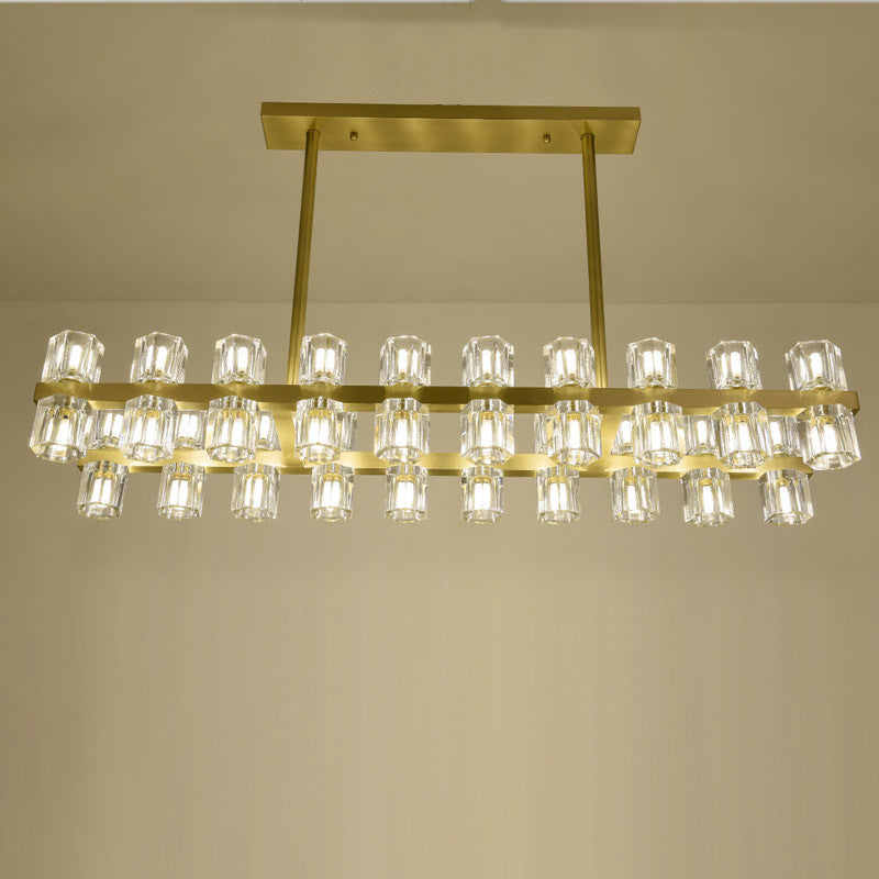 Corvian 39 Inch Modern Linear Crystal Chandelier