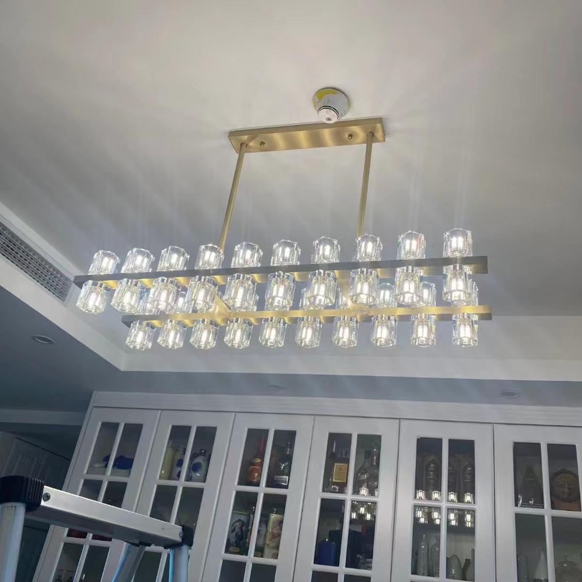 Corvian 39 Inch Modern Linear Crystal Chandelier