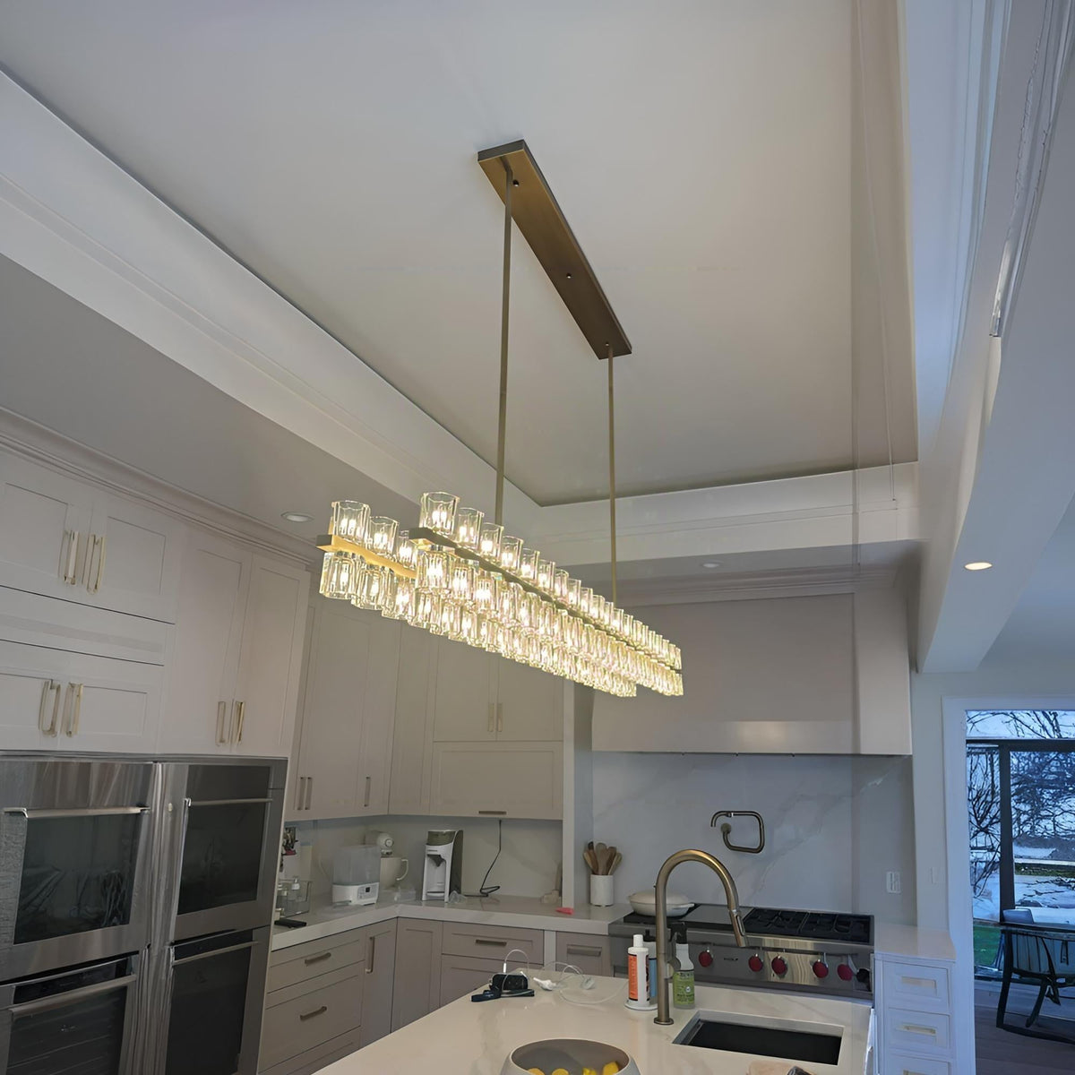 Corvian 54 Inch Modern Linear Crystal Chandelier