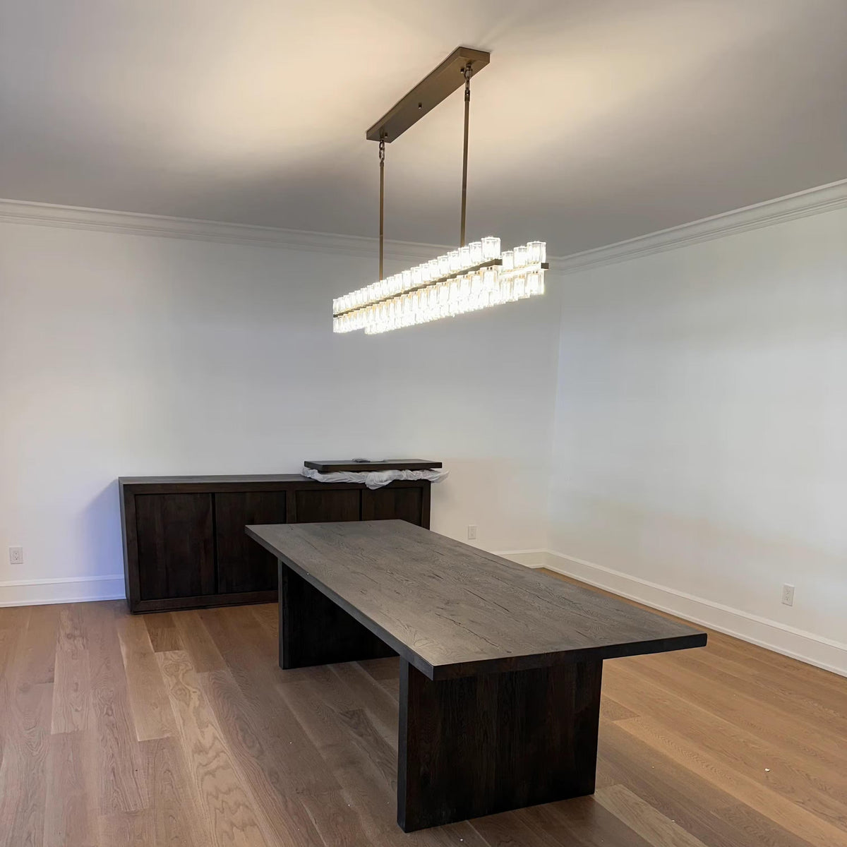 Corvian 54 Inch Modern Linear Crystal Chandelier