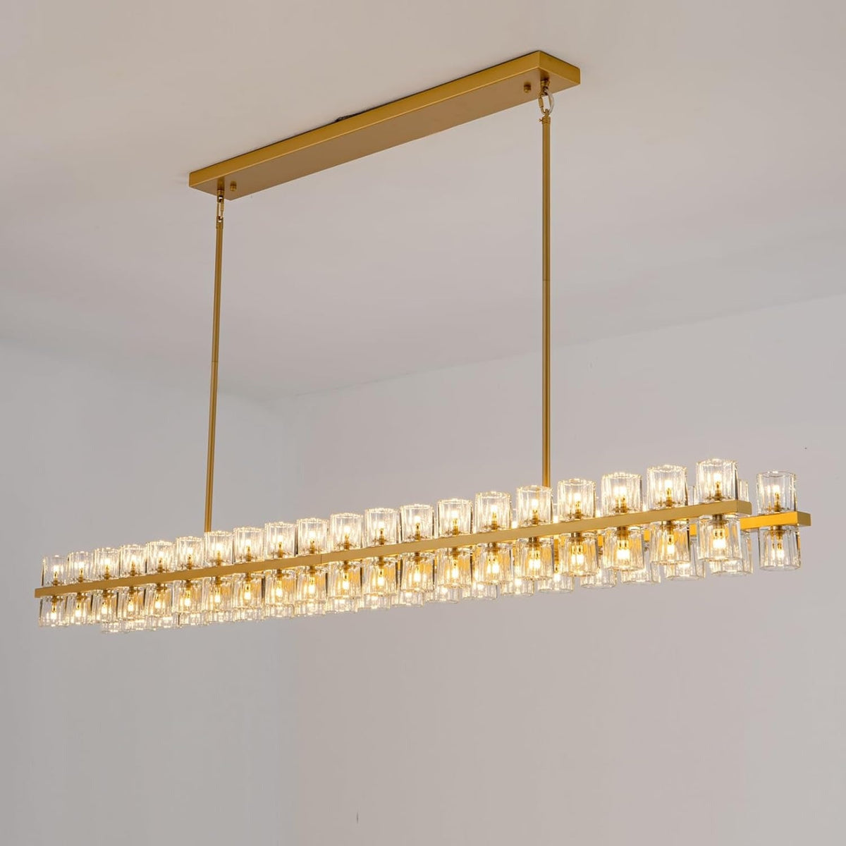 Corvian 72 Inch Modern Linear Crystal Chandelier