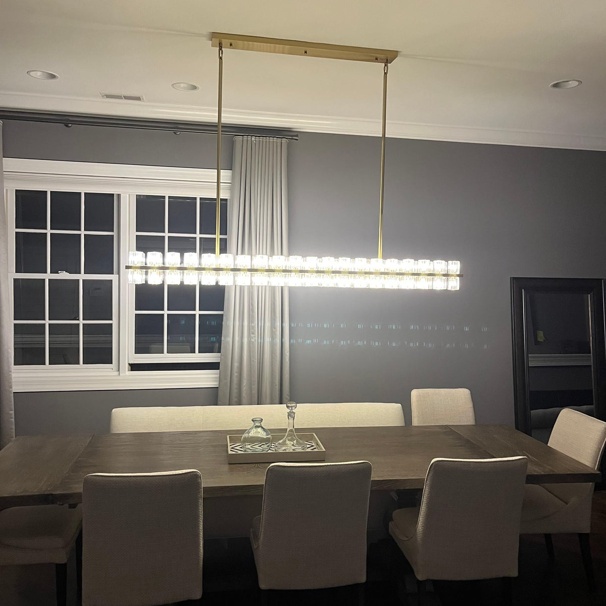 Corvian 72 Inch Modern Linear Crystal Chandelier