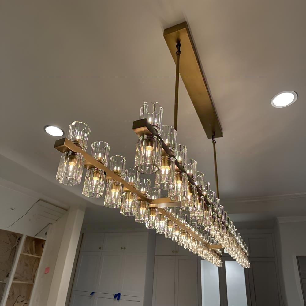 Corvian 72 Inch Modern Linear Crystal Chandelier