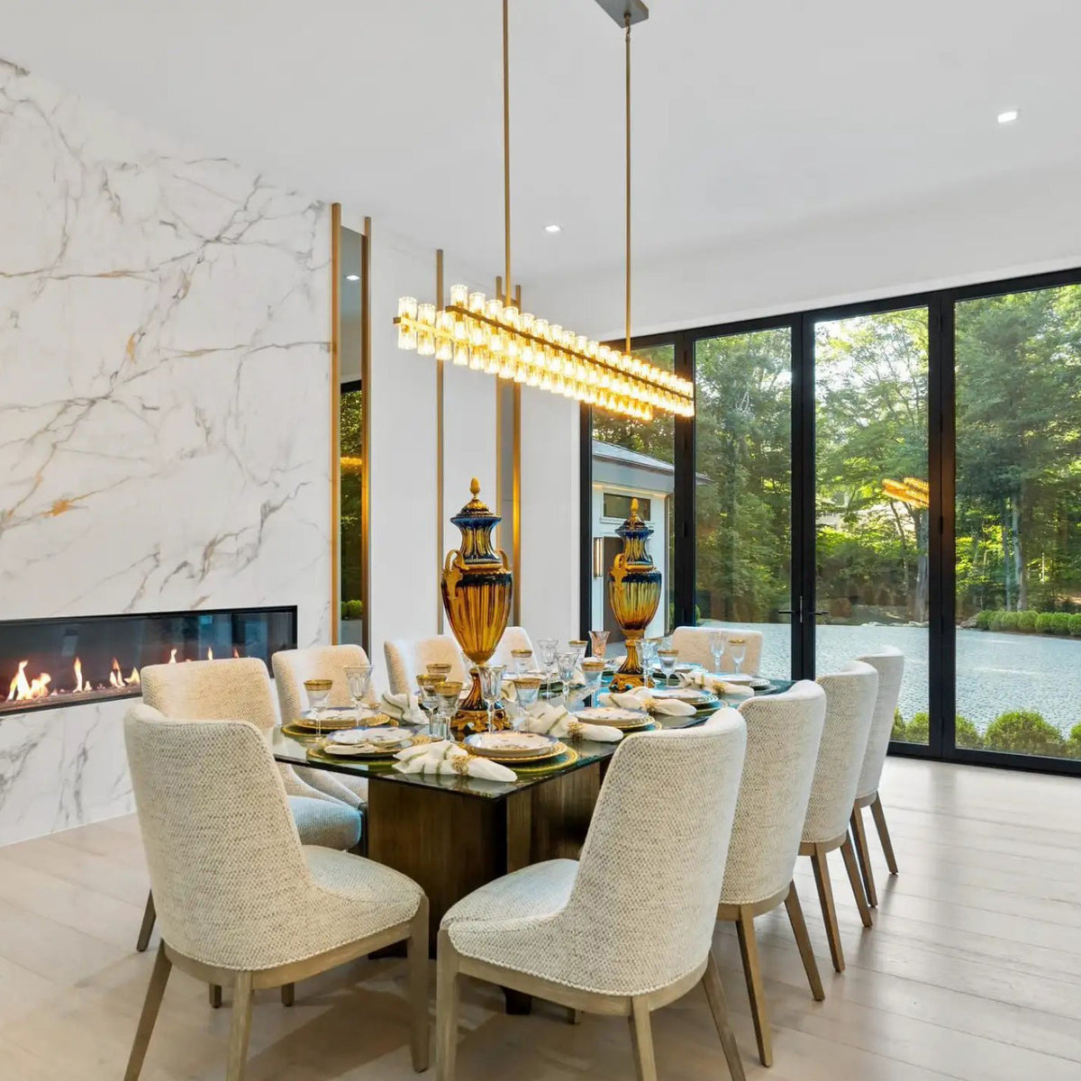 Corvian 72 Inch Modern Linear Crystal Chandelier