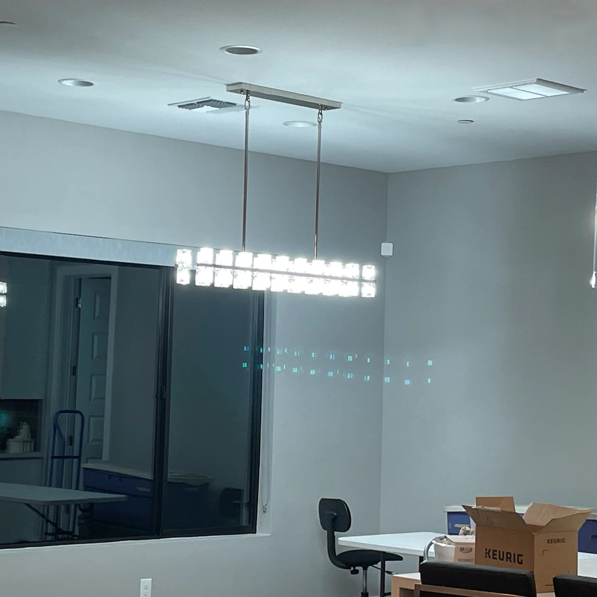 Corvian 39 Inch Modern Linear Crystal Chandelier