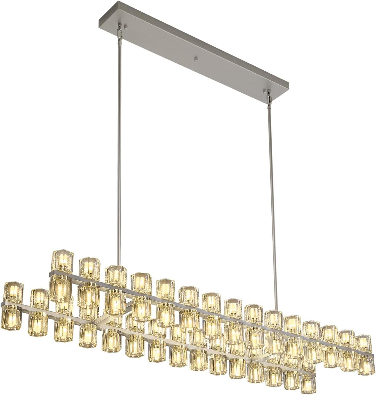 Corvian 54 Inch Modern Linear Crystal Chandelier