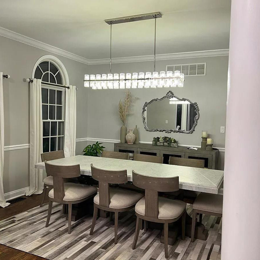 Corvian 54 Inch Modern Linear Crystal Chandelier