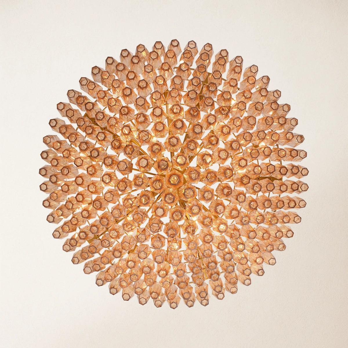 Chara 46" Amber Murano Glass Tiered Chandelier