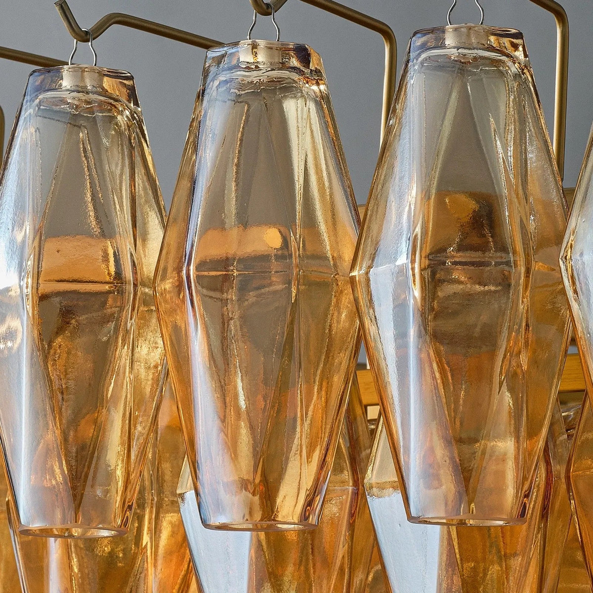 Chara 46" Amber Murano Glass Tiered Chandelier