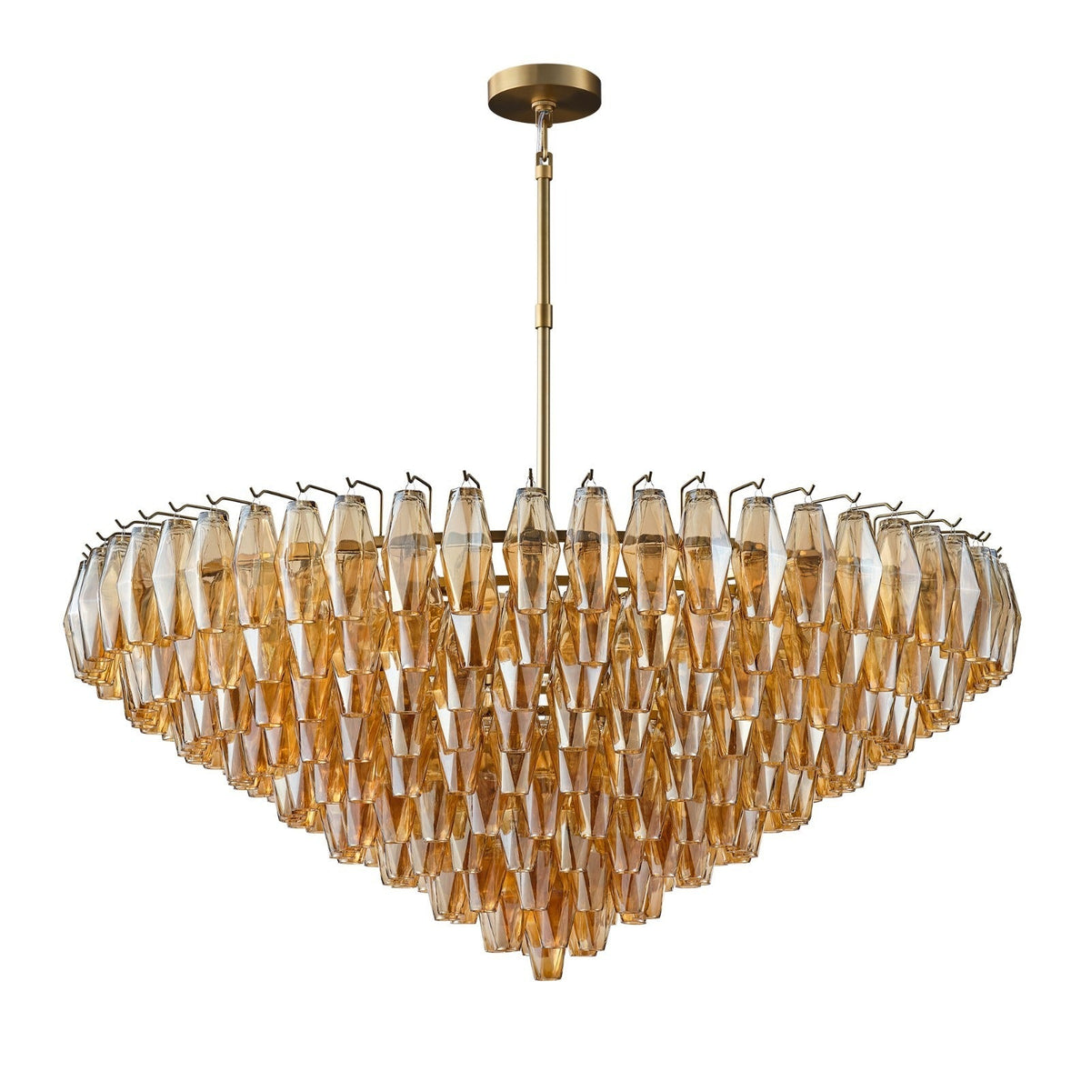 Chara 46" Amber Murano Glass Tiered Chandelier