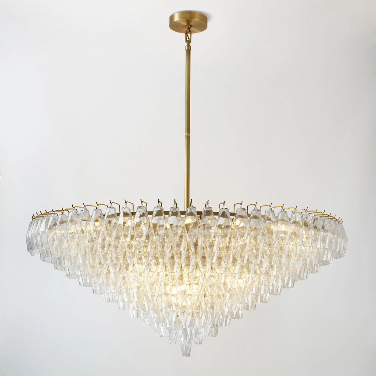 Chara 62" Clear Murano Glass Tiered Chandelier