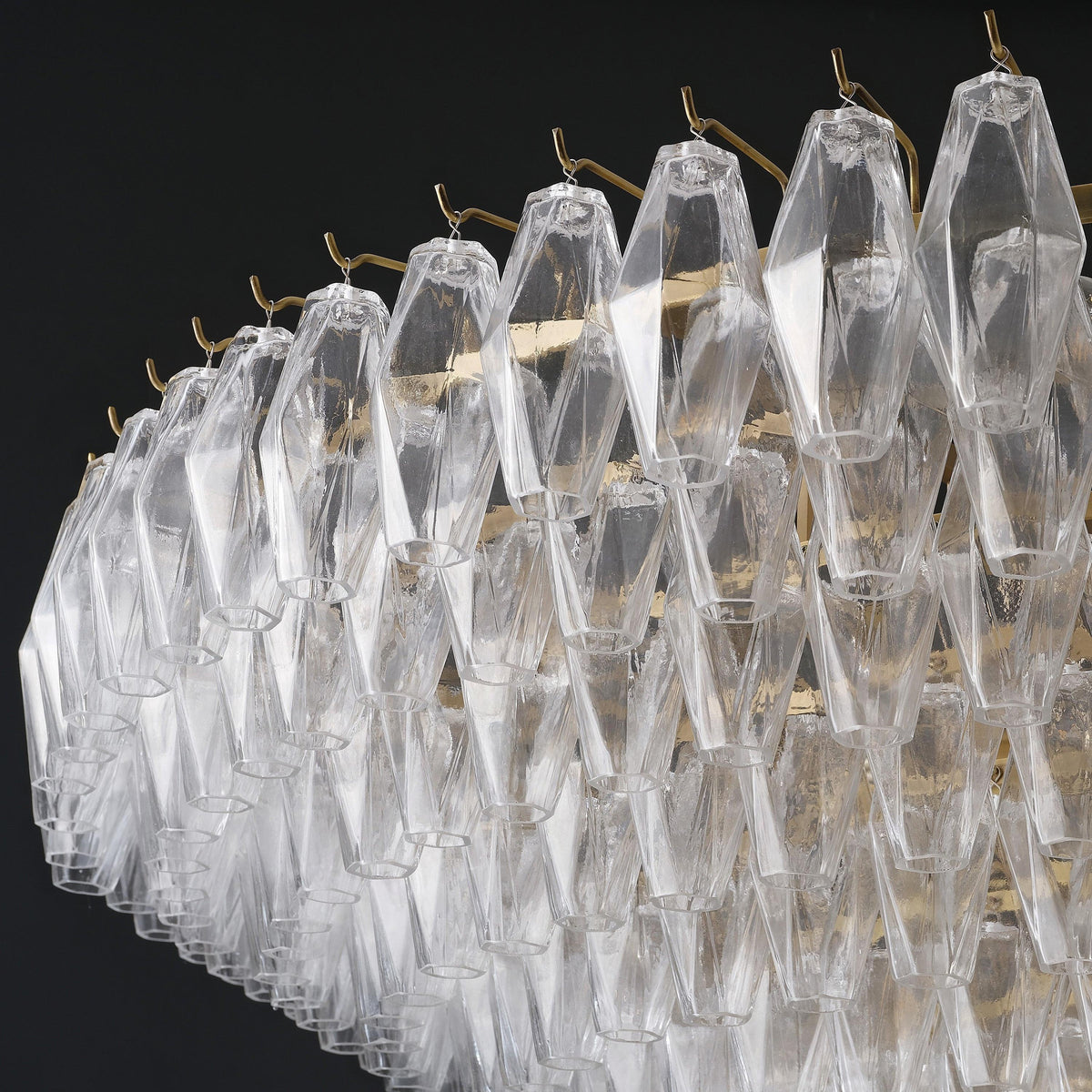 Chara 62" Clear Murano Glass Tiered Chandelier