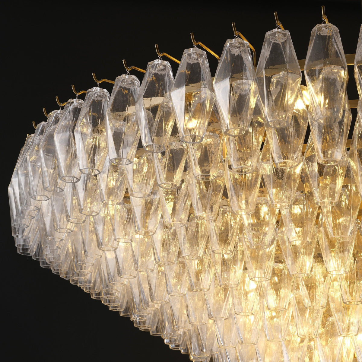 Chara 62" Clear Murano Glass Tiered Chandelier