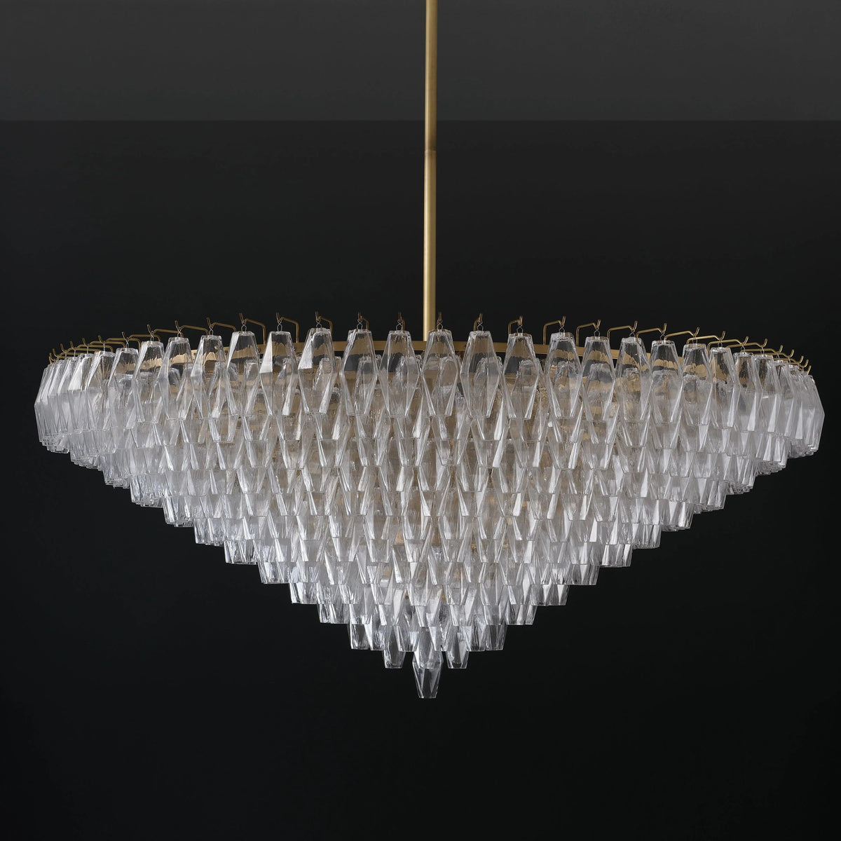 Chara 62" Clear Murano Glass Tiered Chandelier