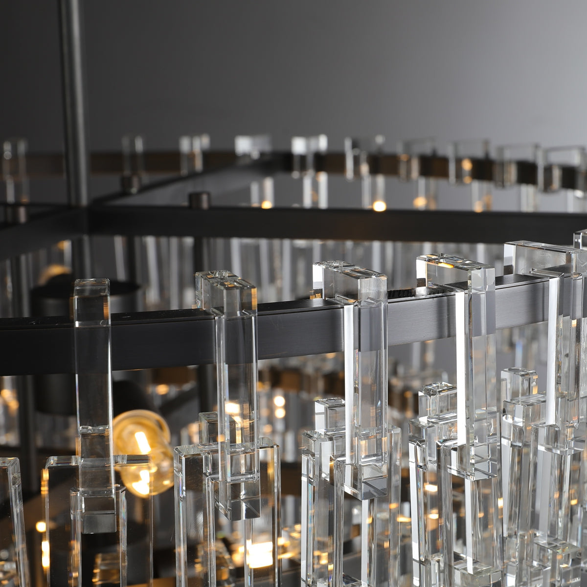 Virelle 48 Inch Chain Crystal Tiered Chandelier